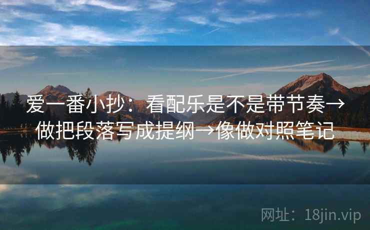 爱一番小抄：看配乐是不是带节奏→做把段落写成提纲→像做对照笔记