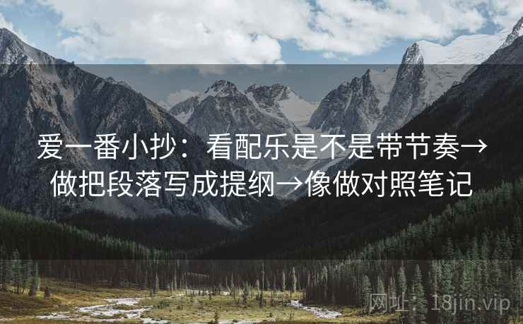 爱一番小抄：看配乐是不是带节奏→做把段落写成提纲→像做对照笔记