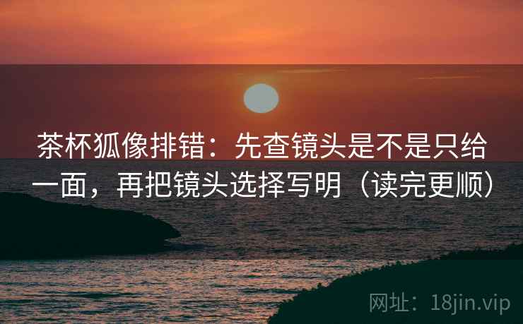 茶杯狐像排错：先查镜头是不是只给一面，再把镜头选择写明（读完更顺）