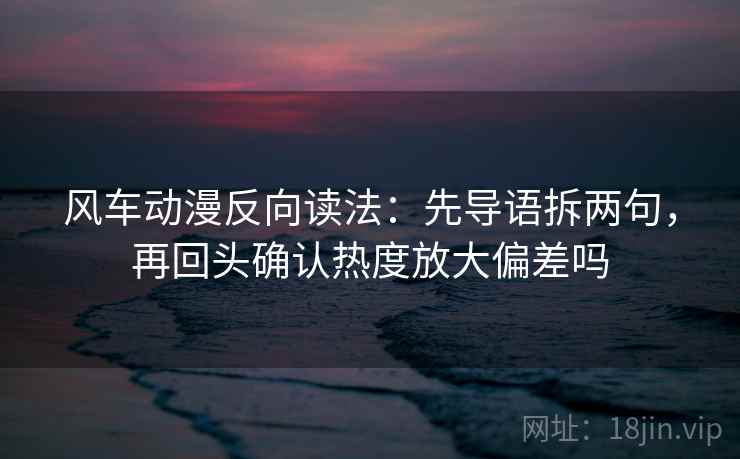 风车动漫反向读法：先导语拆两句，再回头确认热度放大偏差吗
