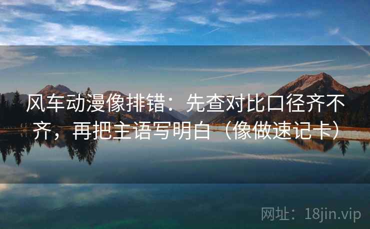 风车动漫像排错：先查对比口径齐不齐，再把主语写明白（像做速记卡）