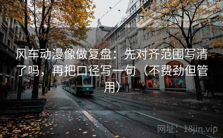 风车动漫像做复盘：先对齐范围写清了吗，再把口径写一句（不费劲但管用）